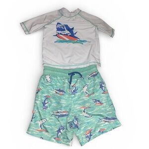 Shark Print Kids Swim Set